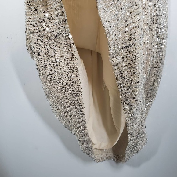 NEW Style Rack Strappy Sequin Dress S Beige Champagne Sparkle Midi Maxi NWT‎ - Picture 3 of 8